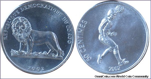 Congo 50centimes 2002