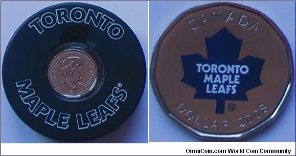 Canada, 1 dollar, 2008 Toronto Maple Leafs NHL $1 Coin Puck Set