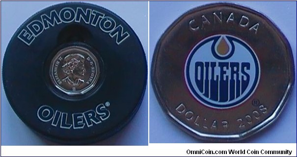 Canada, 1 dollar, 2008 Edmonton Oilers NHL $1 Coin Puck Set