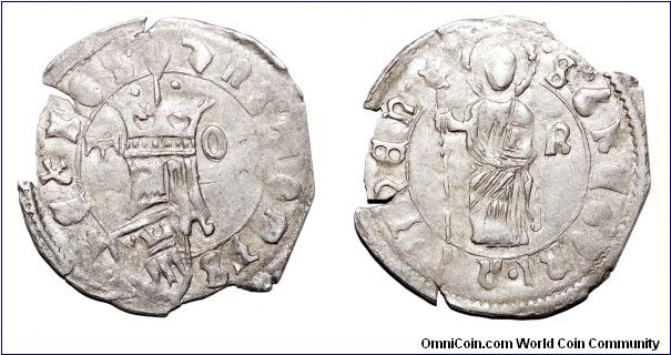 BOSNIA (KINGDOM)~AR Grosh 1443-1461 AD. Under King: King Stjepan Tomas Kotromanic. *SCARCE*