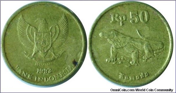Indonesia 50rupiah 1992