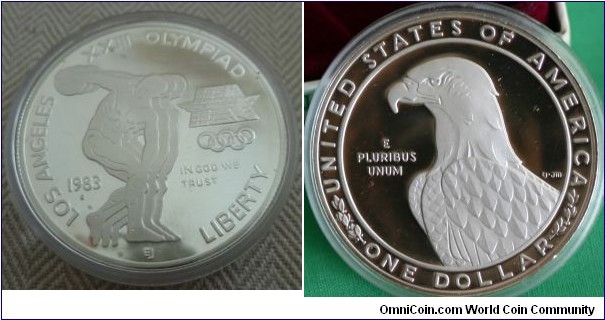 XXIII Olympic Proof Silver Dollar