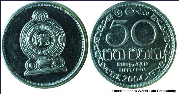 Sri Lanka 50cents 2004