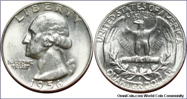 ¼ dollar, 1956-D