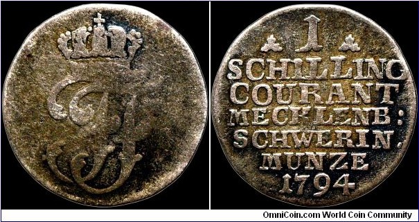 1794 1 Schilling, Mecklenburg-Schwerin.