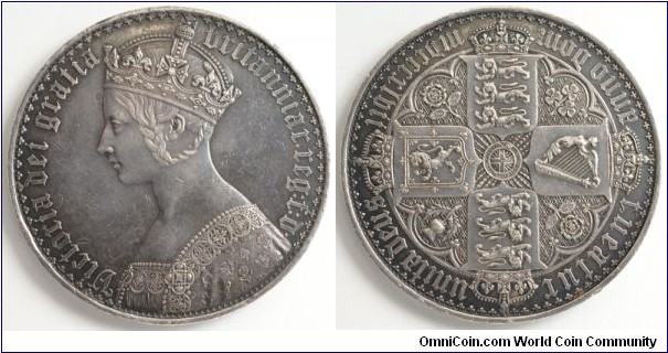 Victoria Gothic Crown, Five Shillings