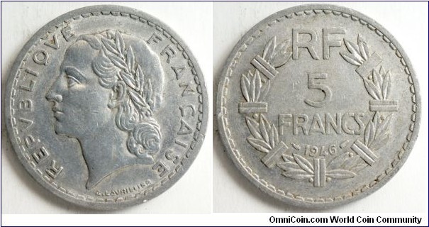5 Francs, 31mm, 12gr, Bronze-Aluminum, Mint Paris