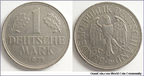 1 Deutsche Mark, 23.5 mm, 5.5 g, Copper-nickel