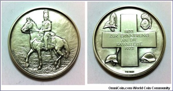Swiss In Memory of The Cavalry, Silver 33 MM