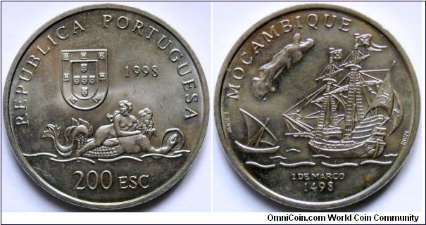 200 escudos.
1998, Mozambique.