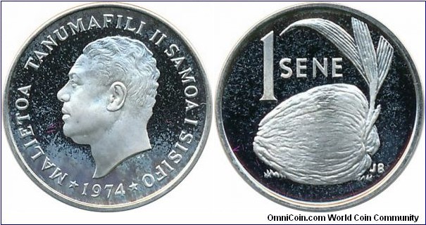 Sene, 1.95g, 17.5mm, 0.925 silver, .058 oz. ASW. Rev. coconut