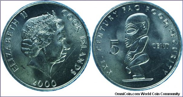 Cook Islands(British) 5cents-km369-2000 FAO.