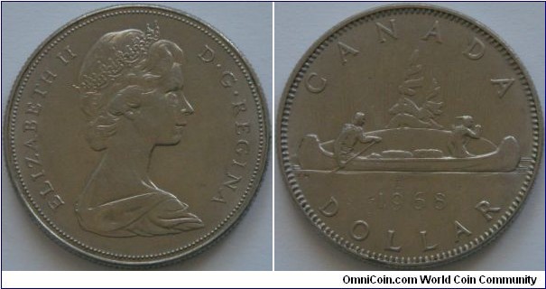 Canada, 1 dollar, 1968 (1968-1969) Regulation Coin Voyageur, Pure Nickel