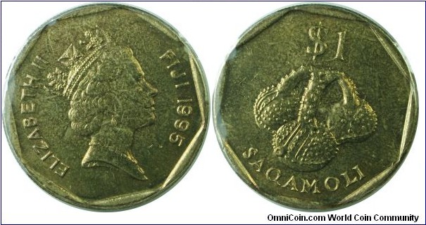 Fiji(British)1dollar-km73-1995 Native Rattle