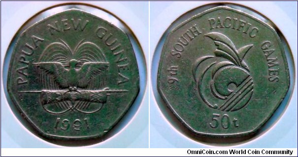 50 toea.
1991, 9th South Pacific Games
