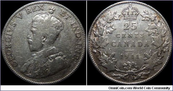 Canada 25 Cents 1911 - Godless