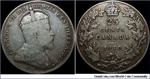 Canada 25 Cents 1910