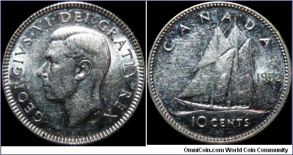 Canada 10 Cents 1952