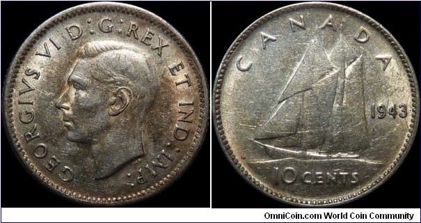 Canada 10 Cents 1943