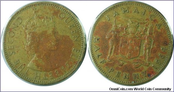 Jamaica(British)0.5penny-km38-1964