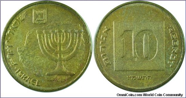 Israel 10agorot-km158-(5746)1986