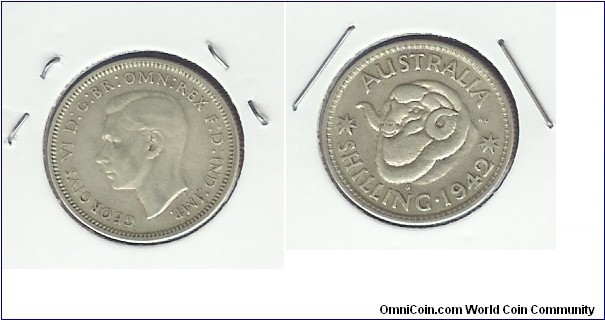 1942 (S) Shilling. San Francisco mint mark
