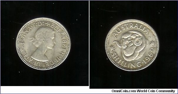 1962 Shilling. Also has a 'Bar In The Wool' (?)
