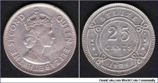 Belize 25 Cents 1979 KM#36 