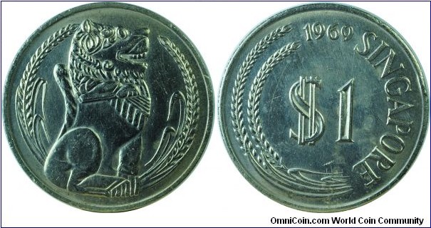Singapore 1dollar-km6-1969