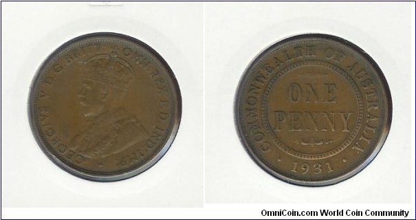 1931 Penny. London Obverse.