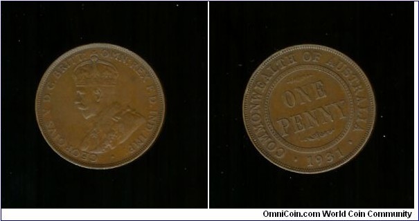 1931 Penny. London Obverse. Dropped '1' variety