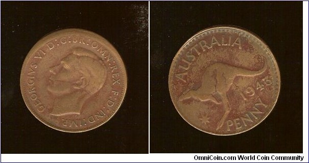 1943 Penny. 1mm mis-strike