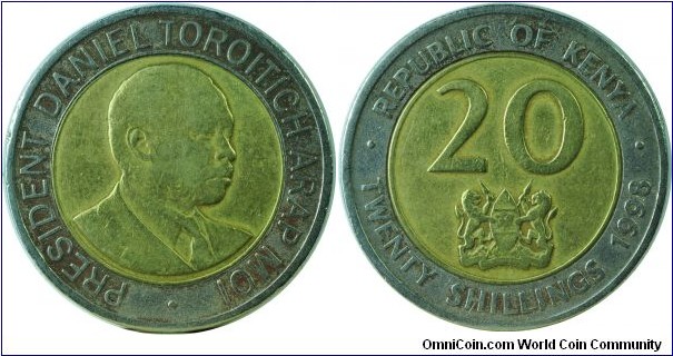 Kenya 20shillings-km32-1998