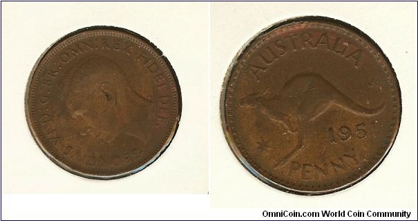 1951 Penny. Rotated to 10 o'clock