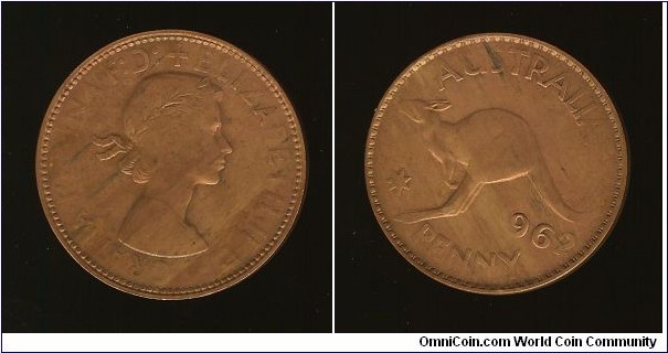 1962 Penny. Weak struck reverse & obverse.