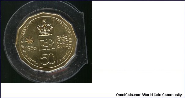 2003 fifty cent. 50th Anniversary of QE2's Coronation. 
