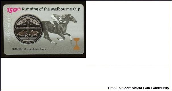 2010 fifty cent folder. 150th Running of the Melbourne Cup