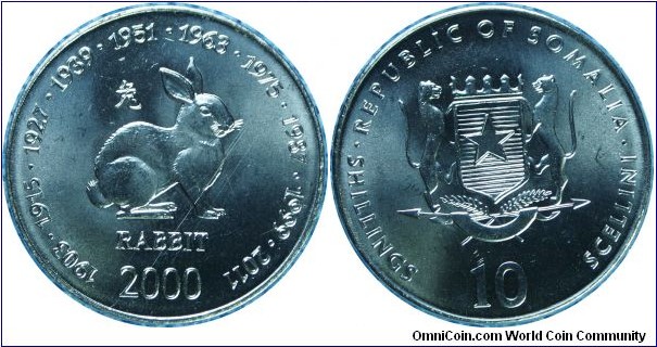 Somalia10shillings Rabbit-km93-2000