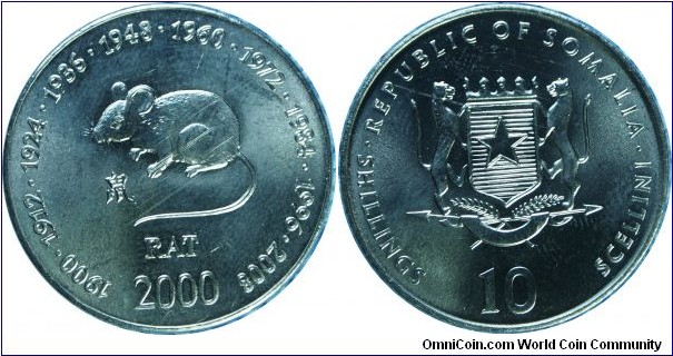 Somalia10shillings Rat-km90-2000