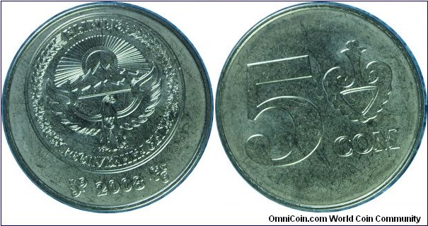 Kyrgyzstan 5som-kmNew-2008