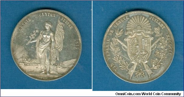 Swiss Tir Federal de Geneve, Silver 40 MM. Mintage 1,274
