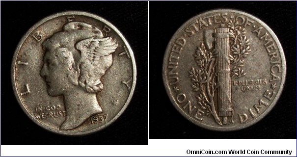 1937 Mercury Dime