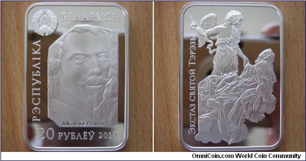 20 Rubles - The ecstasy of Saint Theresa - 28.28 g Ag .925 Proof - mintage 7,000