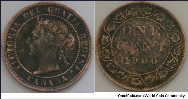 Canada, 1 cent, 1900 (1876 - 1901) Large cent