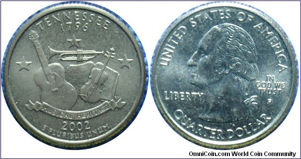 USA0.25dollar Tennessee-km331-2002 state quarter series