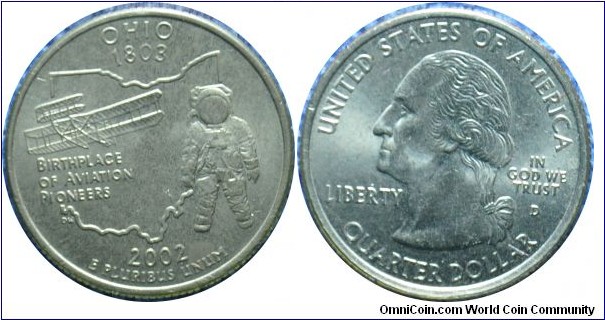 USA0.25dollar Ohio-km332-2002 state quarter series