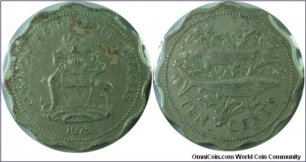 Bahamas 10cents-km61-1975