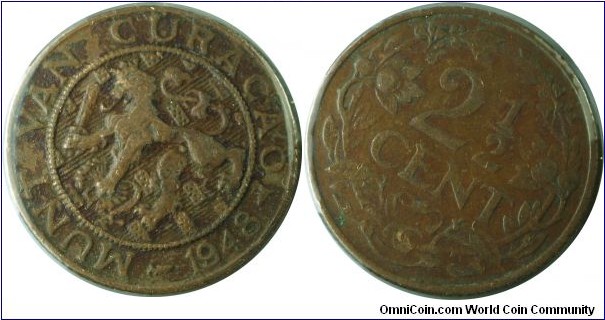 Curacao 2.5Cents-km42-1948