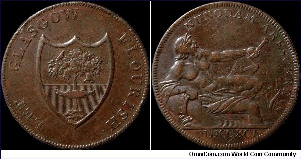 1791 ½ Penny Token, Great Britain.