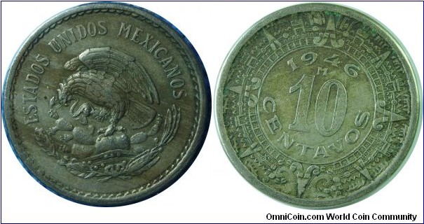 Mexico 10Centavos-km432-1946